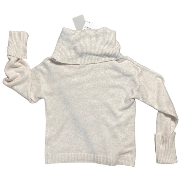 Cowl Neck Sweater, Soft Cotton Wool Blend, Ribbed Cuffs, Natural Color Chelsea28 - Picture 5 of 14